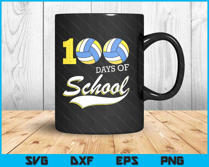 100 Days Of School Sports Game Volleyball Player SVG PNG Digital Cutting Files