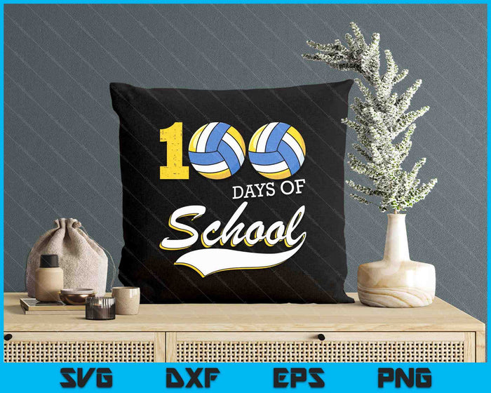 100 Days Of School Sports Game Volleyball Player SVG PNG Digital Cutting Files