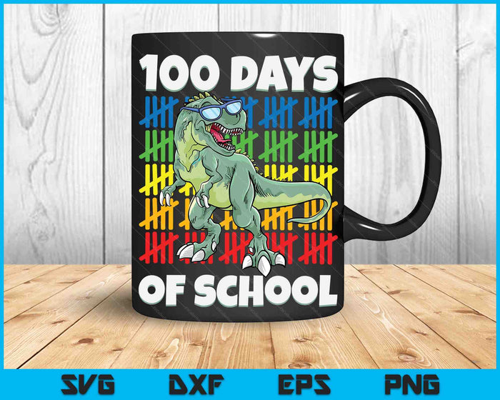 100 dagen school Trex 100 dagen slimmer 100e schooldag SVG PNG digitale snijbestanden
