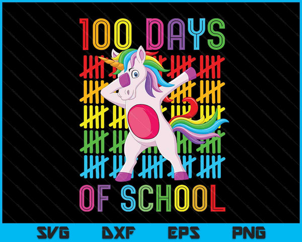 100 dagen school Eenhoorn 100 dagen slimmer 100e dag SVG PNG digitale snijbestanden