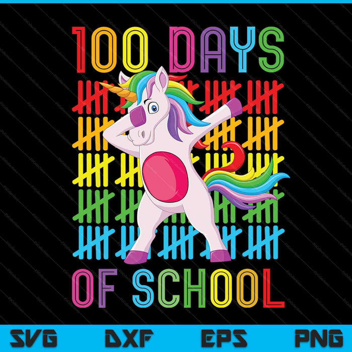 100 dagen school Eenhoorn 100 dagen slimmer 100e dag SVG PNG digitale snijbestanden