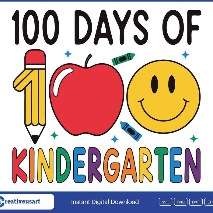 100 Days Of Kindergarten SVG design
