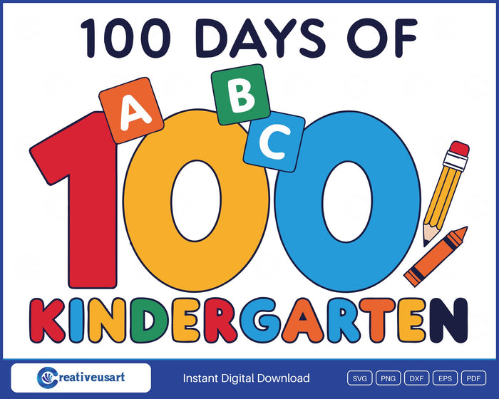 100 Days Of Kindergarten Blocks SVG design