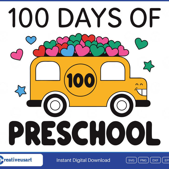 100 Days Of Preschool SVG design