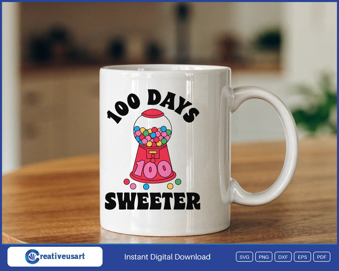 100 Days Sweeter design on a white coffee mug