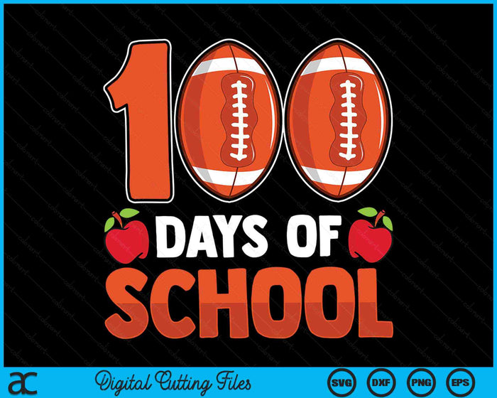 100e schooldag jongens meisjes kinderen American Football 100 dagen school SVG PNG digitale snijbestanden