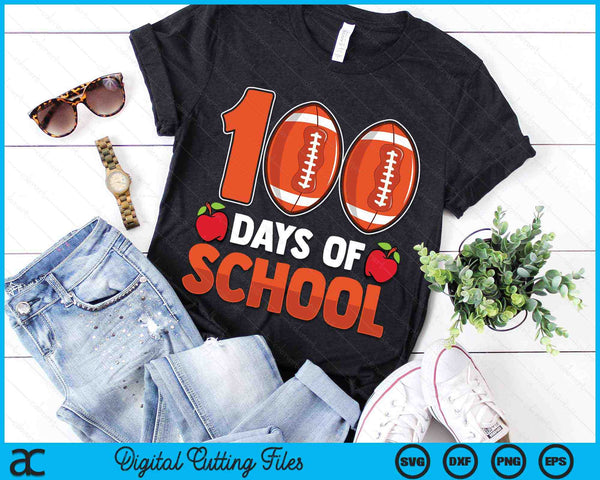 100th Day Of School Boys Girls Kids American Football 100 Days Of School SVG PNG Digital Cutting Files