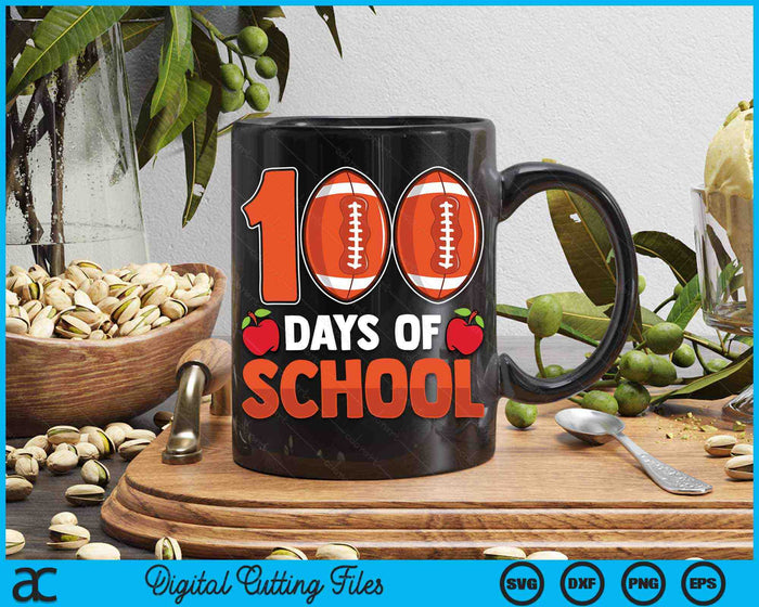 100th Day Of School Boys Girls Kids American Football 100 Days Of School SVG PNG Digital Cutting Files