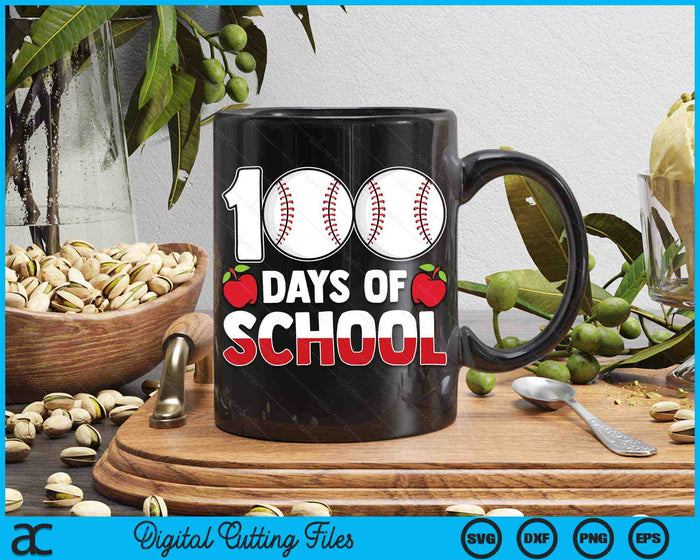 100th Day Of School Boys Girls Kids Baseball 100 Days Of School SVG PNG Digital Cutting Files