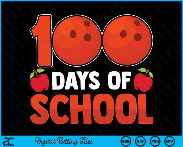 100e schooldag jongens meisjes kinderen bowlingbal 100 dagen school SVG PNG digitale snijbestanden