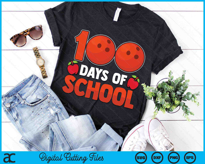 100th Day Of School Boys Girls Kids Bowling Ball 100 Days Of School SVG PNG Digital Cutting Files