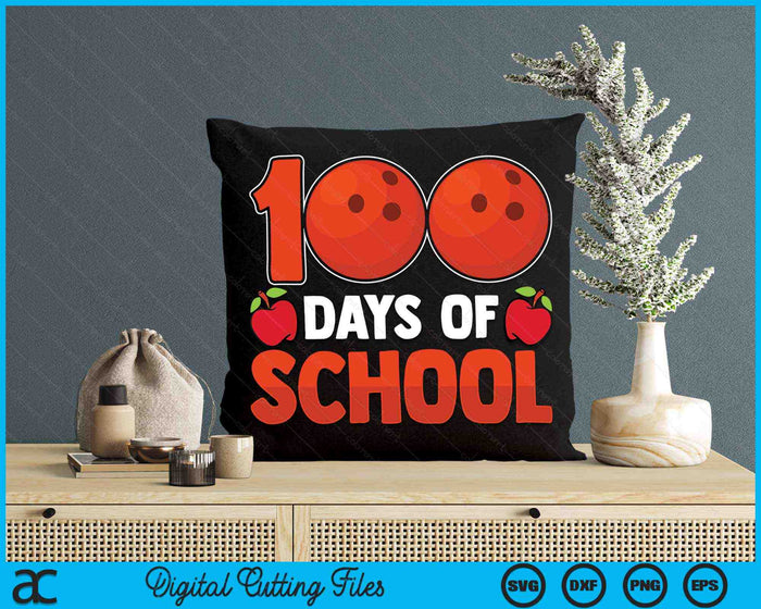 100e schooldag jongens meisjes kinderen bowlingbal 100 dagen school SVG PNG digitale snijbestanden