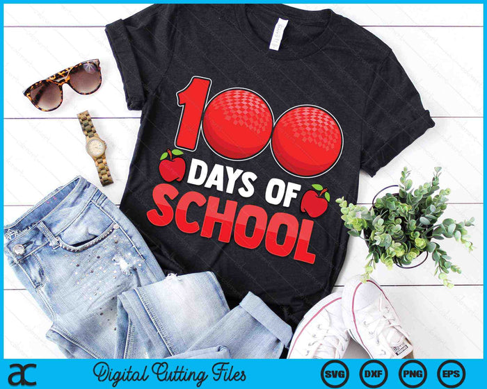 100e schooldag jongens meisjes kinderen Dodgeball 100 dagen school SVG PNG digitale snijbestanden