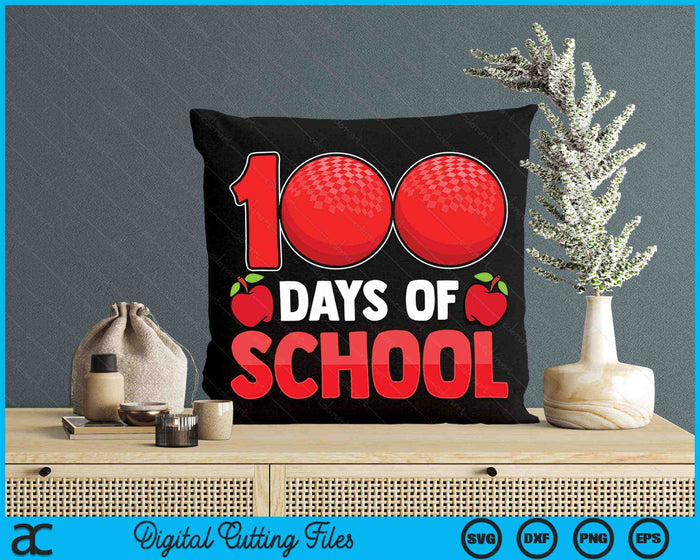 100e schooldag jongens meisjes kinderen Dodgeball 100 dagen school SVG PNG digitale snijbestanden