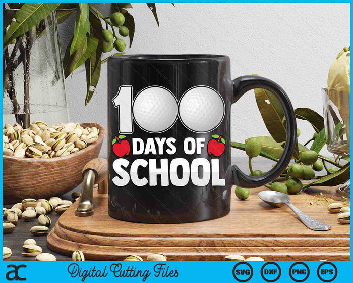 100th Day Of School Boys Girls Kids Golf 100 Days Of School SVG PNG Digital Cutting Files