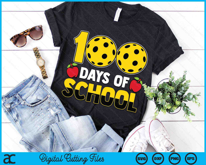 100th Day Of School Boys Girls Kids Pickleball 100 Days Of School SVG PNG Digital Cutting Files