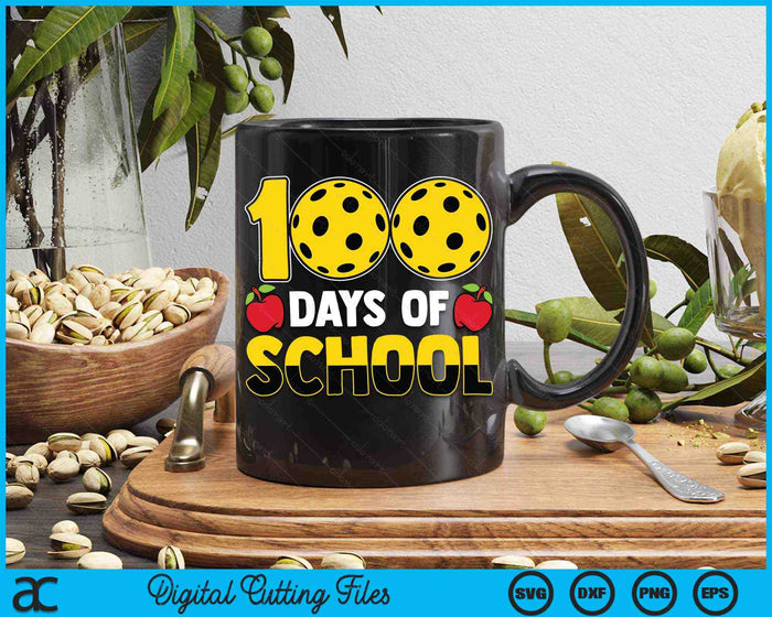 100th Day Of School Boys Girls Kids Pickleball 100 Days Of School SVG PNG Digital Cutting Files