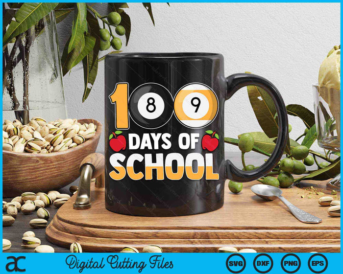 100th Day Of School Boys Girls Kids Pool Ball 100 Days Of School SVG PNG Digital Cutting Files