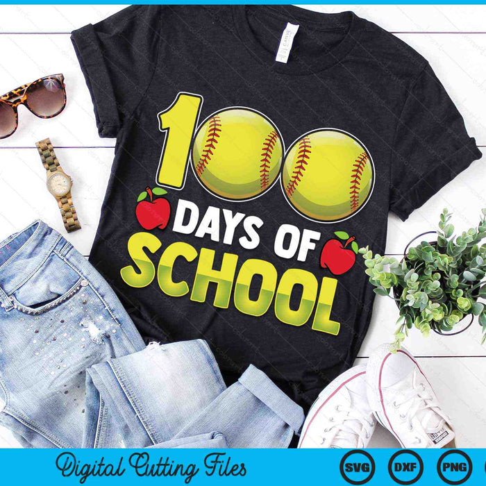 100e schooldag jongens meisjes kinderen softbal 100 dagen school SVG PNG digitale snijbestanden