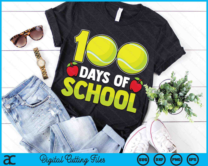 100th Day Of School Boys Girls Kids Tennis 100 Days Of School SVG PNG Digital Cutting Files