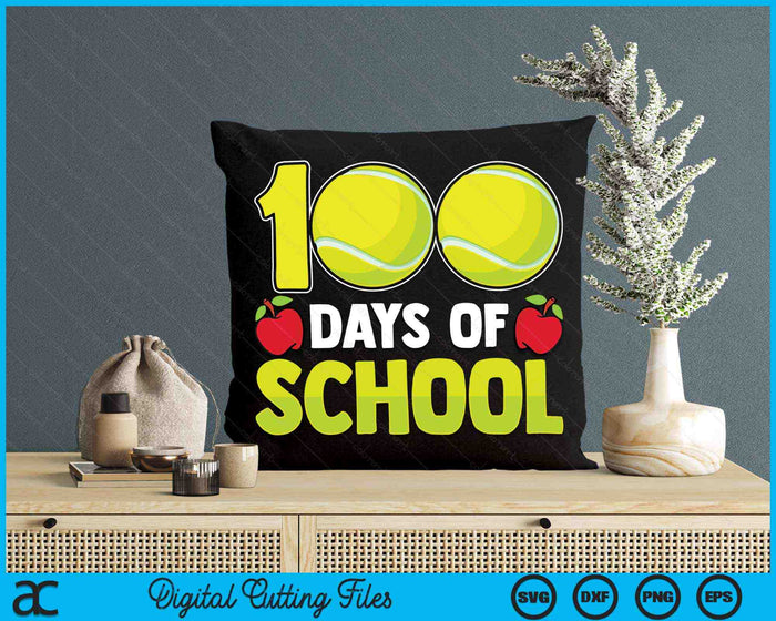 100th Day Of School Boys Girls Kids Tennis 100 Days Of School SVG PNG Digital Cutting Files