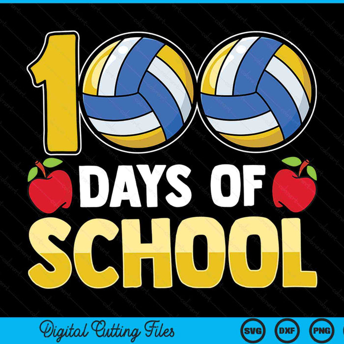 100th day of school volleyball 100 days SVG cut file