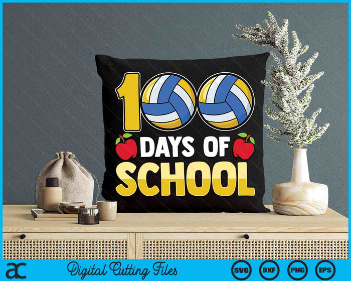 100e schooldag jongens meisjes kinderen volleybal 100 dagen school SVG PNG digitale snijbestanden