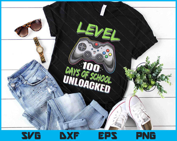 100th Day Of School Shirt Kids Video Games Boy Gift Gamer SVG PNG Digital Printable Files