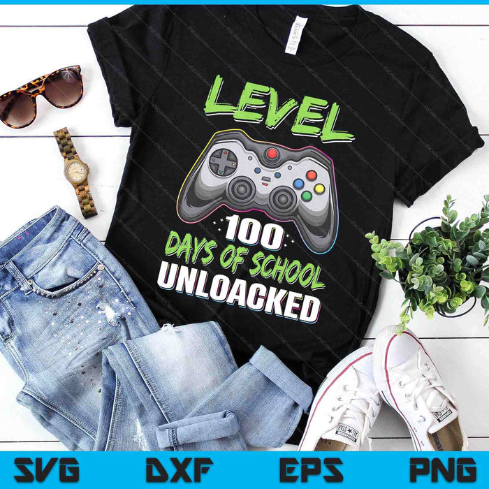 100th Day Of School Shirt Kids Video Games Boy Gift Gamer SVG PNG Digital Printable Files