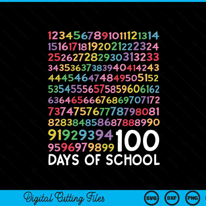 100th day of school teacher Kids 100 days math numbers SVG PNG cut file for Cricut