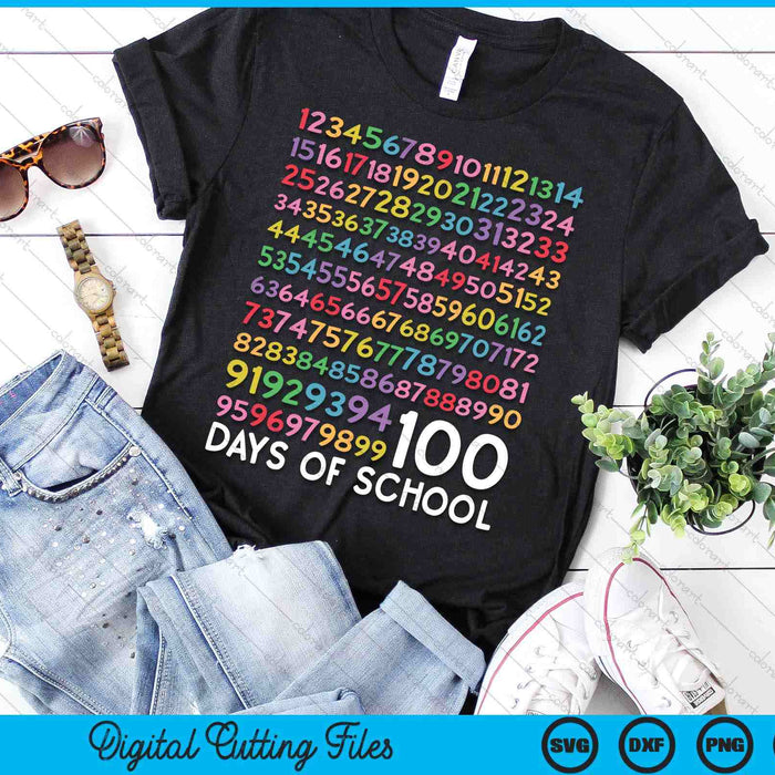 100th Day of School Teacher Kids 100 Days Math Numbers SVG PNG Digital Printable Files