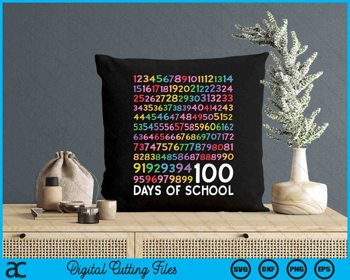 100th Day of School Teacher Kids 100 Days Math Numbers SVG PNG Digital Printable Files