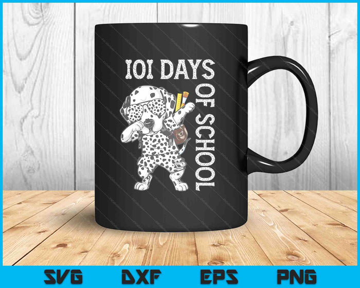 101 Days School Dabbing Dalmatian Dog SVG PNG Digital Cutting Files