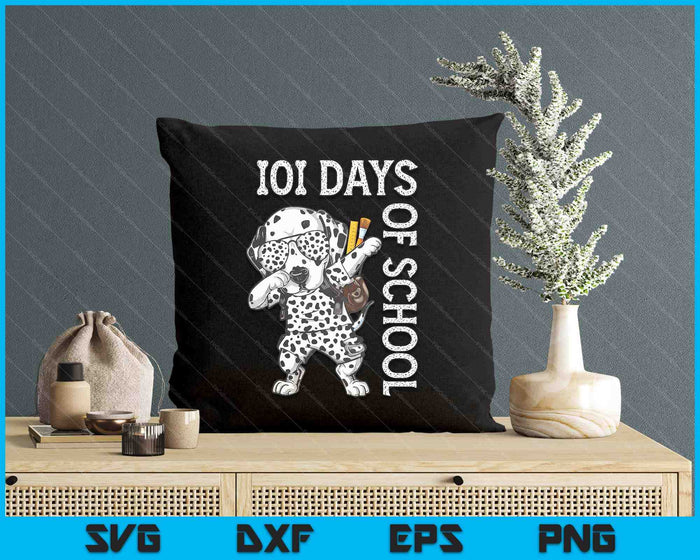 101 Days School Dabbing Dalmatian Dog SVG PNG Digital Cutting Files