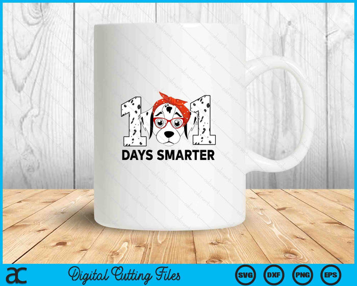 101 Days Smarter 101st Day School Dalmatian Dog Teacher SVG PNG Digital Printable Files