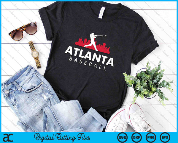 Atlanta Baseball Vintage Minimalist Retro Baseball Lover SVG PNG Digital Printable Files