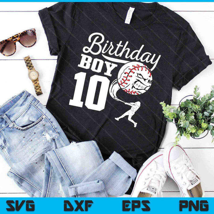 10 Year Old Birthday Gift Baseball Party SVG PNG Digital Cutting Files