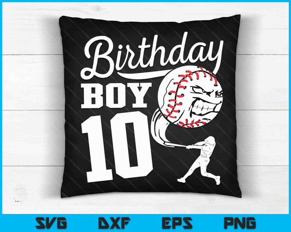 10-jarige verjaardag cadeau honkbal partij SVG PNG digitale snijbestanden