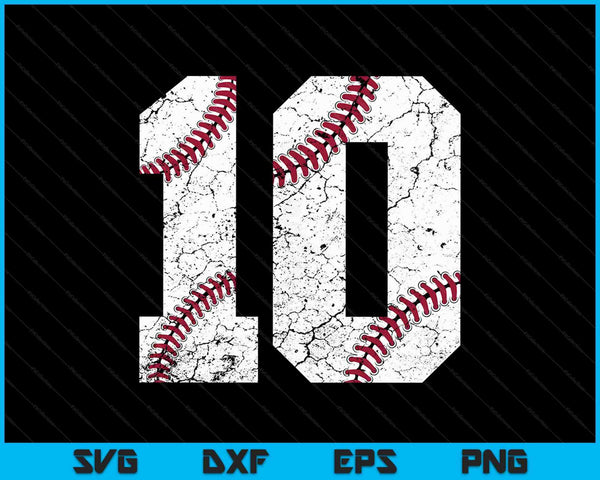 10th Birthday 2023 Baseball SVG PNG Cutting Printable Files