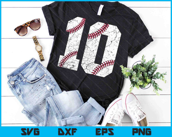 10th Birthday 2023 Baseball SVG PNG Cutting Printable Files - on a t-shirt