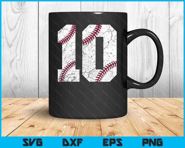 10o cumpleaños 2023 Béisbol SVG PNG Cortar archivos imprimibles