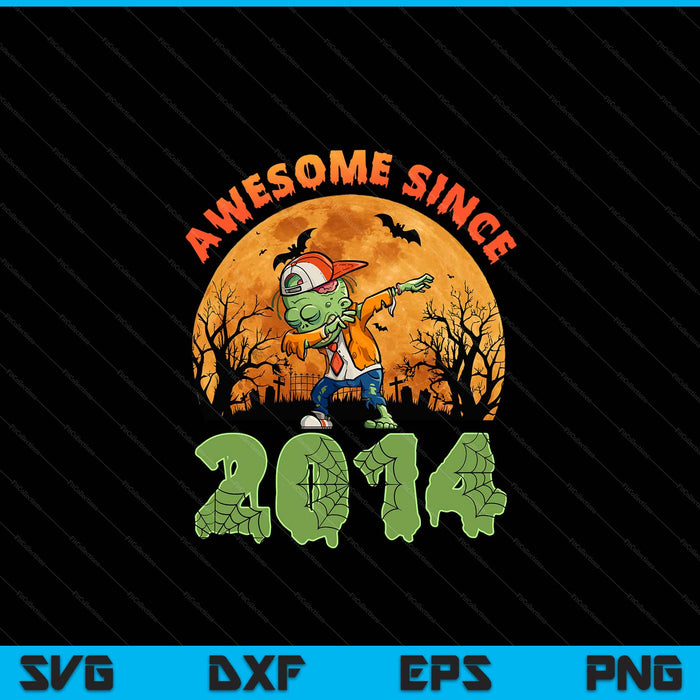 11th Birthday Halloween 11 Years Old Zombie Awesome Since 2014 SVG PNG Digital Cutting File