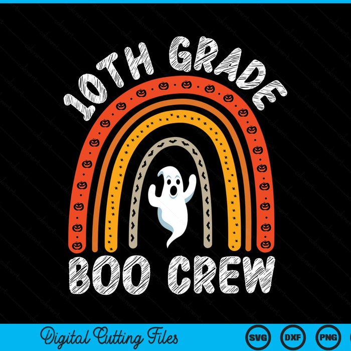 10th Grade Boo Crew Teacher Student Halloween Costume SVG PNG Digital Cutting File