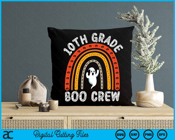 10th Grade Boo Crew Teacher Student Halloween Costume SVG PNG Digital Cutting File