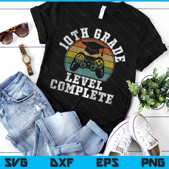 10th Grade Level Complete Third Grade Graduation Video Gamer SVG PNG Digital Printable Files