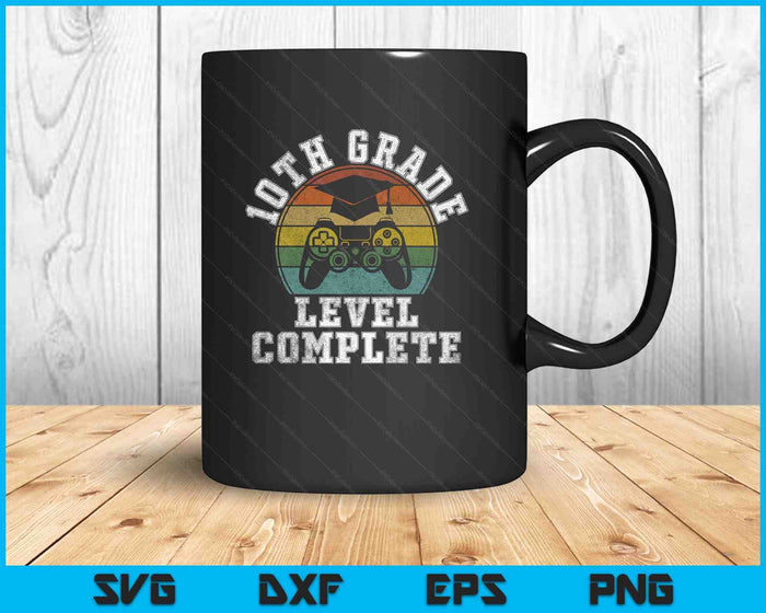 10th Grade Level Complete Third Grade Graduation Video Gamer SVG PNG Digital Printable Files
