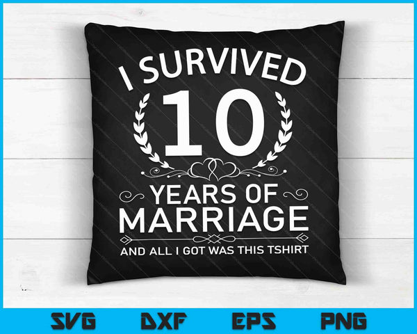 10o aniversario de boda regalos parejas 10 años SVG PNG archivos de corte digital