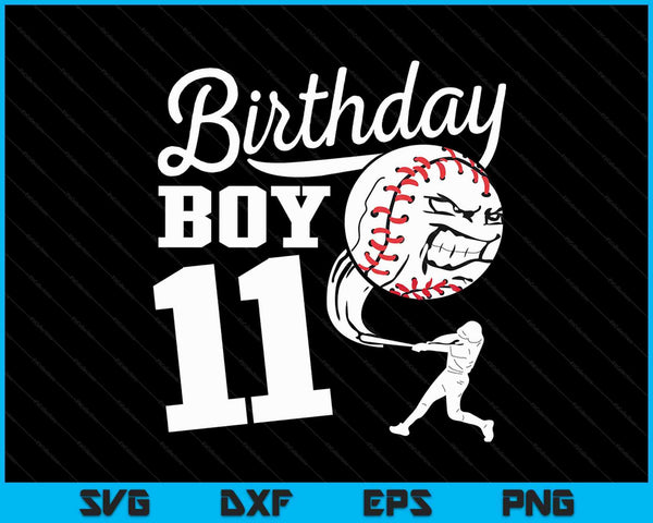 11 Year Old Birthday Gift Baseball Party Theme Kids SVG PNG Cutting Printable Files