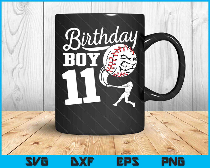 11 Year Old Birthday Gift Baseball Party Theme Kids SVG PNG Cutting Printable Files