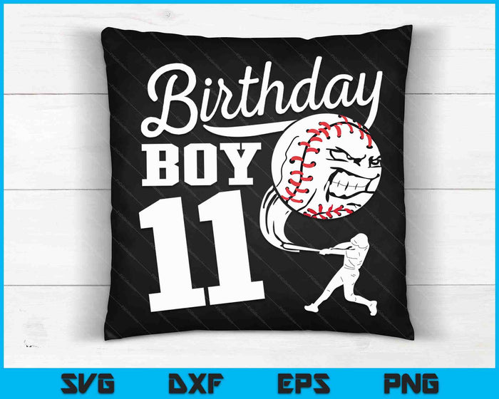 11 Year Old Birthday Gift Baseball Party Theme Kids SVG PNG Cutting Printable Files